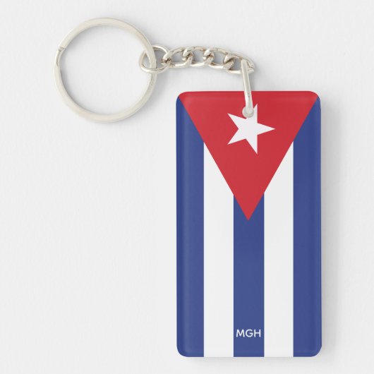 Cuba Flag Custom Monogram Schlüsselanhänger (Vorderseite)