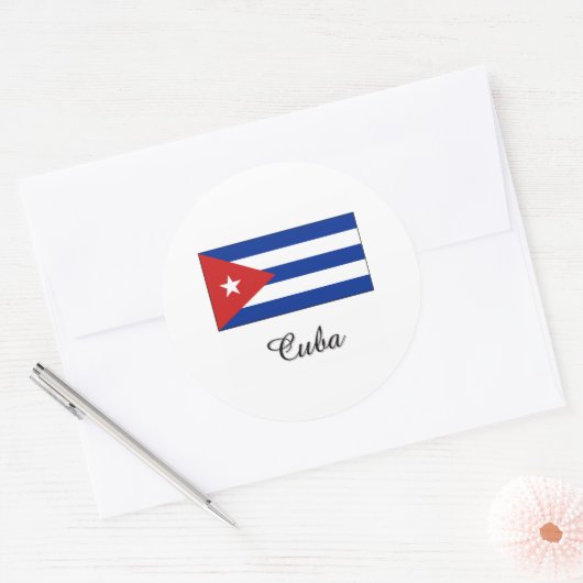 Cuba Flag Design Runder Aufkleber (Umschlag)
