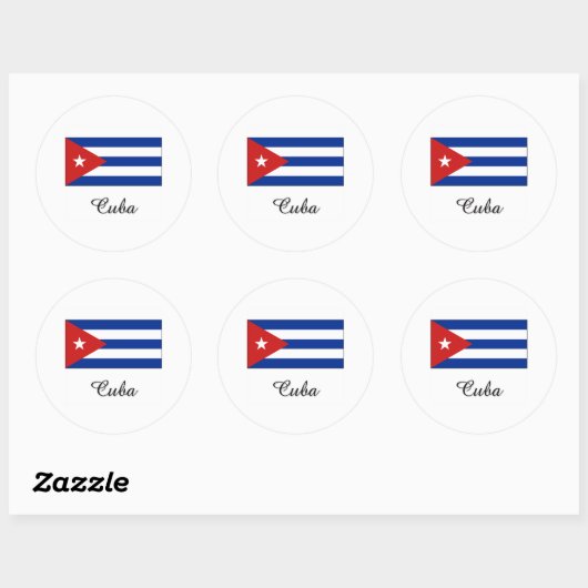Cuba Flag Design Runder Aufkleber (Blatt)