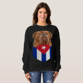 Cuba Flag Dogues de Bordeaux Dog In Pocket Sweatshirt (Vorne ganz)
