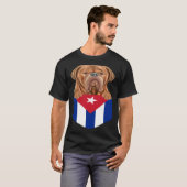 Cuba Flag Dogues de Bordeaux Dog In Pocket T-Shirt (Vorne ganz)