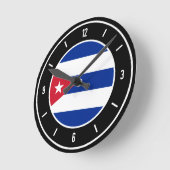 Cuba Flag Elegante Round Clock Runde Wanduhr (Winkel)