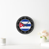 Cuba Flag Elegante Round Clock Runde Wanduhr (Zuhause)