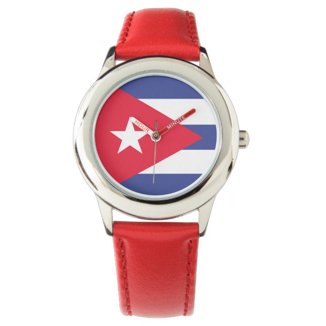 Cuba Flag Emblem Armbanduhr (Vorderseite)