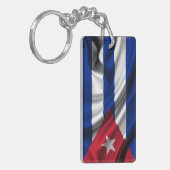 Cuba Flag Fabric Schlüsselanhänger (Vorderseite links)