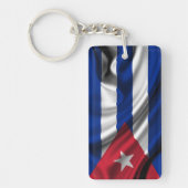 Cuba Flag Fabric Schlüsselanhänger (Vorderseite)