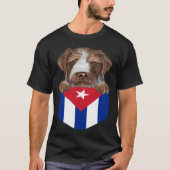 Cuba Flag German Wirehaired Pointer Dog In Pocket T-Shirt (Vorderseite)