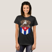 Cuba Flag German Wirehaired Pointer Dog In Pocket T-Shirt (Vorne ganz)