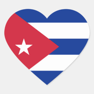 Cuba Flag Heart Sticker