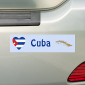 Cuba Flag Herz + Karte Autoaufkleber (Auf Auto)