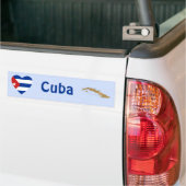 Cuba Flag Herz + Karte Autoaufkleber (Auf Lkw)
