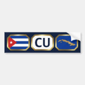 Cuba Flag Map Code Autoaufkleber (Vorne)