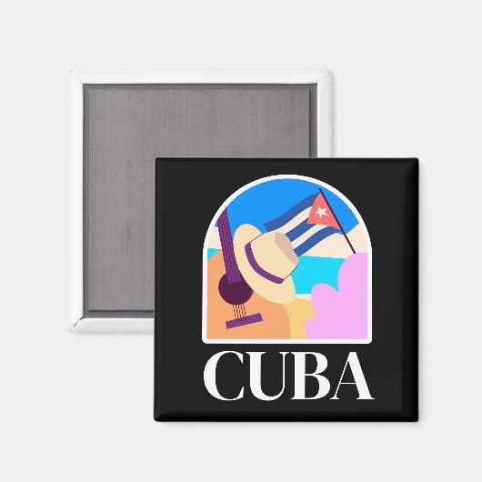 Cuba Flag Salsa Vintag Magnet (Vorderseite/Rückseite)