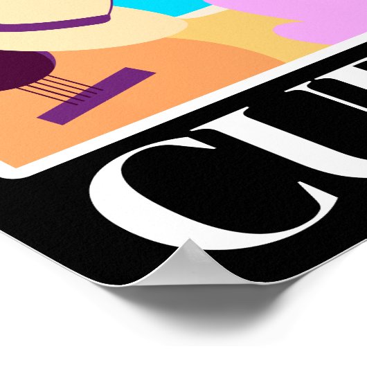 Cuba Flag Salsa Vintag Poster (Ecke)