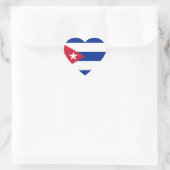 Cuba Flag Splendid Patriotic Herz-Aufkleber (Tasche)
