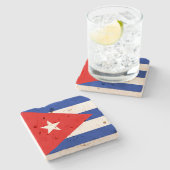 Cuba Flag Stone Untersetzer (Seitenansicht)