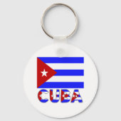 Cuba Flag & Word Light Schlüsselanhänger (Vorderseite)