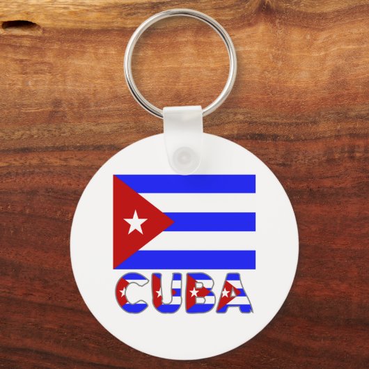Cuba Flag & Word Light Schlüsselanhänger (Vorderseite)