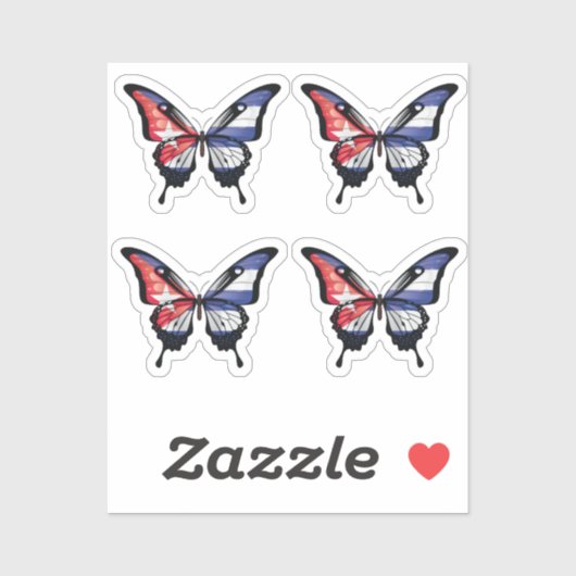Cuba Frack Butterfly Flag Sticker (Blatt)