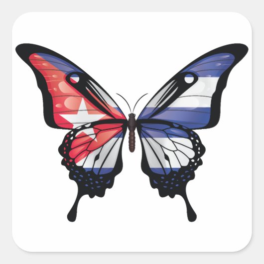 Cuba Frack Butterfly Flag Sticker (Vorderseite)