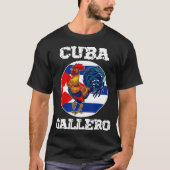 Cuba Gallero Cuban Flag Rooster Cockfighting  T-Shirt (Vorderseite)