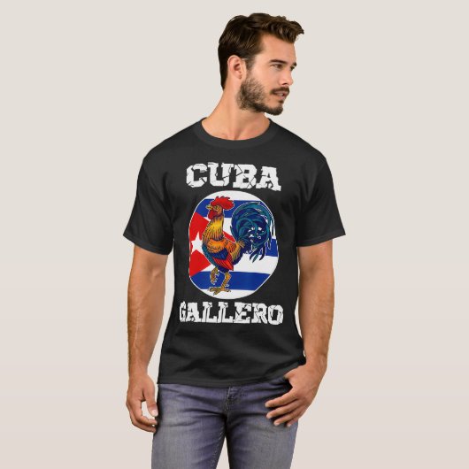 Cuba Gallero Cuban Flag Rooster Cockfighting  T-Shirt (Vorne ganz)