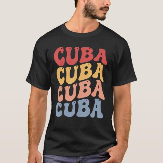 Cuba Groovy Retro Cuban T-Shirt (Vorderseite)