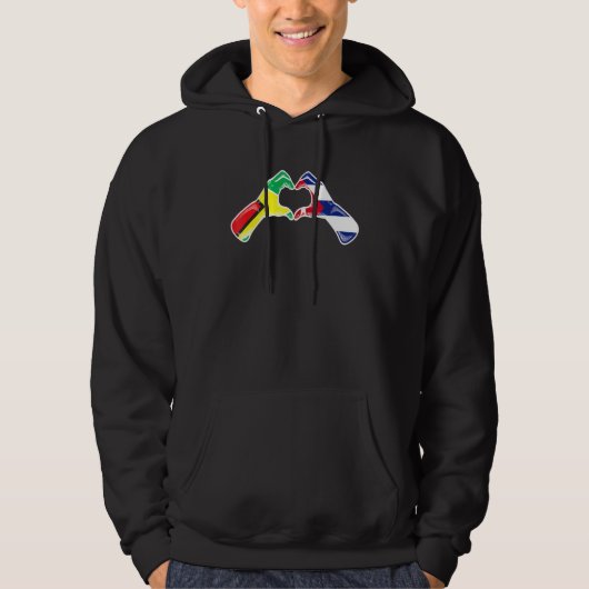 Cuba Guyana Flag Cuban Guyanese Heart Hoodie (Vorderseite)