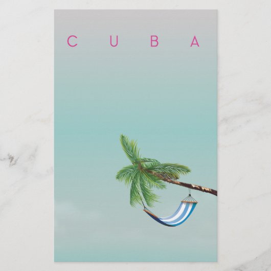 Cuba Hammock Vintager Urlaubstext. Briefpapier (Vorderseite)