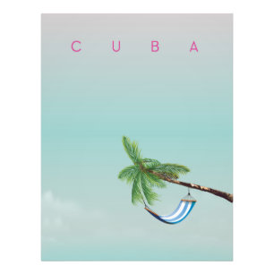 Cuba Hammock Vintager Urlaubstext. Fotodruck