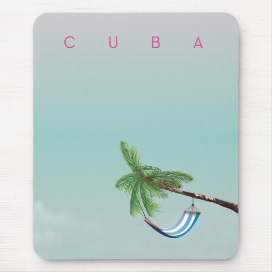 Cuba Hammock Vintager Urlaubstext. Mousepad (Vorne)
