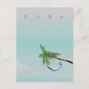 Cuba Hammock Vintager Urlaubstext. Postkarte