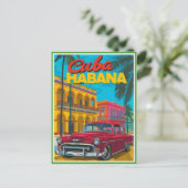 Cuba Havana Classic Car Postkarte (Stehend Vorderseite)