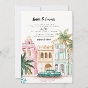 Cuba Havana Vintage Wedding Einladung