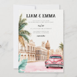 Cuba Havana Wedding Hochzeit in Urlaubsort Einladung