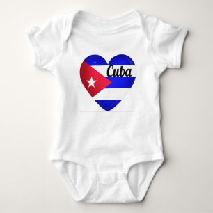 Cuba Heart Flag Baby Strampler