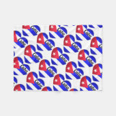 Cuba Heart Flag Fleecedecke (Vorderseite (Horizontal))
