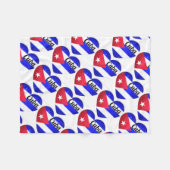 Cuba Heart Flag Fleecedecke (Vorderseite (Horizontal))