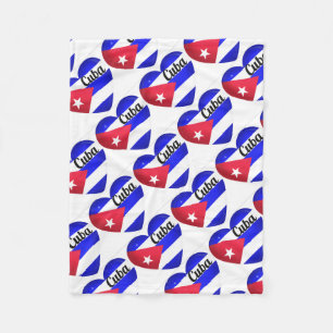 Cuba Heart Flag Fleecedecke