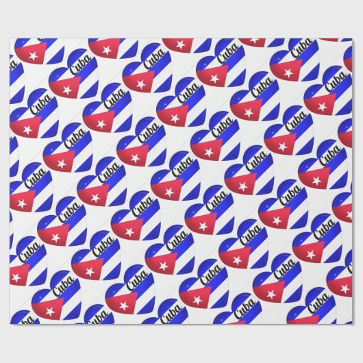 Cuba Heart Flag Geschenkpapier (Flach)
