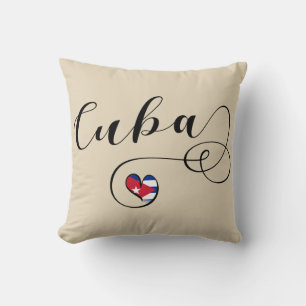 Cuba Heart Flag, kubanisches Herzdesign Kissen