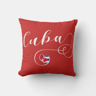 Cuba Heart Flag, kubanisches Herzdesign Kissen
