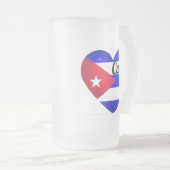Cuba Heart Flag Mattglas Bierglas (VorderseiteRechts)