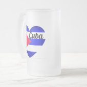 Cuba Heart Flag Mattglas Bierglas (Vorderseite Links)