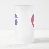 Cuba Heart Flag Mattglas Bierglas (Mittel)