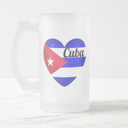 Cuba Heart Flag Mattglas Bierglas (Links)