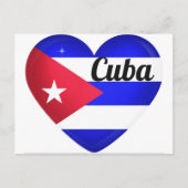 Cuba Heart Flag Postkarte (Vorderseite)