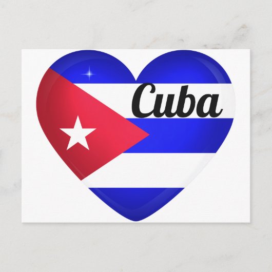 Cuba Heart Flag Postkarte (Vorderseite)