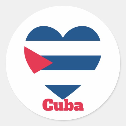 Cuba Heart Flag Runder Aufkleber (Vorderseite)