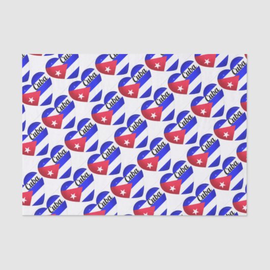 Cuba Heart Flag Seidenpapier (Vorderseite)